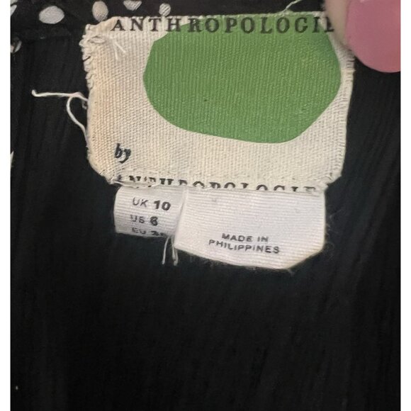 Anthropologie Cropped Jumpsuit Women Black Size 6 Wide Leg Abbey Crepe Belted - Picture 2 of 10